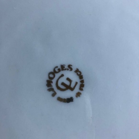 Limoges France Dinner Plate Cobalt Blue Band & Gold 10-inch - Picture 7 of 9